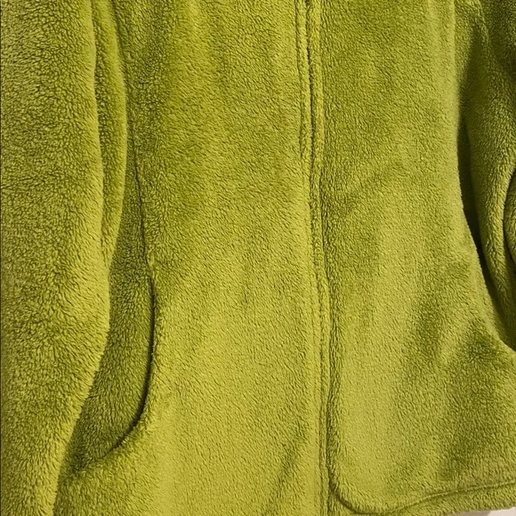 Lands End lime green Teddy Jacket, pre-owned in good shape - Picture 3 of 9